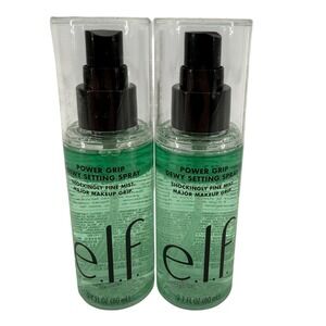 NEW E.L.F. Power Grip Dewy Setting Spray 2.7oz 80ml 2 Pack Bi-Phase Fine Mist